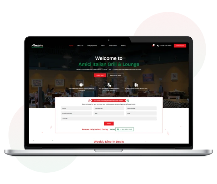 Amici Italian Grill & Lounge Restaurant Case Study Banner